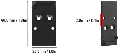 Aimwin RMSC to RMR Adapter Plate size